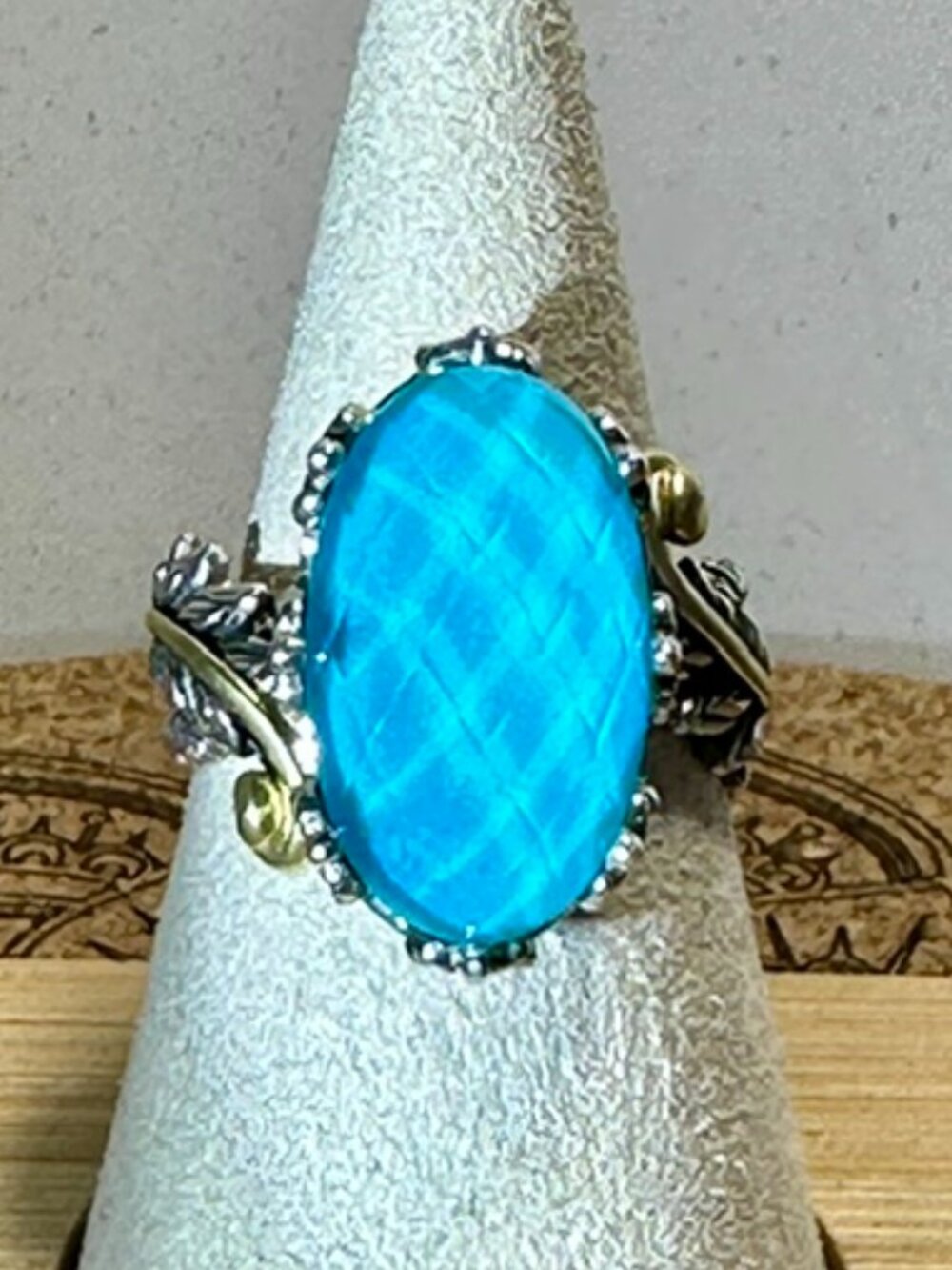 Barbara Bixby Sterling 18K Turquoise Doublet Ring